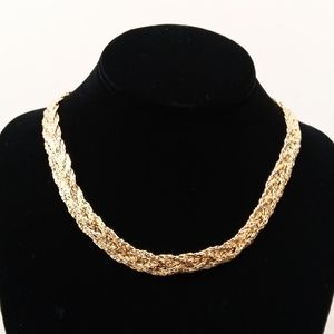Gold Plated Wide Braid Necklace